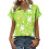 Women's Button-Down Shirts, Short Sleeve, V-Neck,-Turquoise M 1
