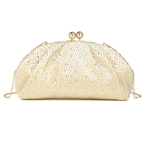 Damen Abendtasche, Strass-Schultertasche, modische-Gold