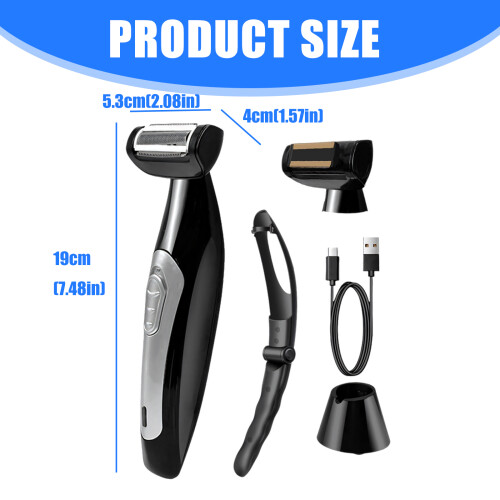 USB Rechargeable Body Hair Cutter With Foldable Long Handle Up 1