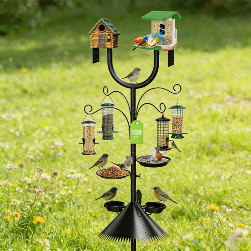 Durable Metal Bird House Stand With Length Modification-92in 1