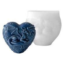 Heart Flying Dragon Shape Silicone Candle Mold Ornament