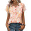 Women's Button-Down Shirts, Short Sleeve, V-Neck,-Orange M 1