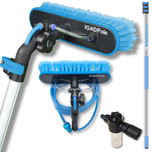 IGAD Pole 3.6 m Wash Brush Set, Telescopic Pole with Hose for Window Cleaning