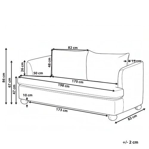 Beliani Sofa 3 Seater RATTVIK Boucle Off-White 2