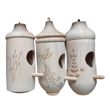 Paquet de 3 mini nichoirs à oiseaux suspendus en bois pour