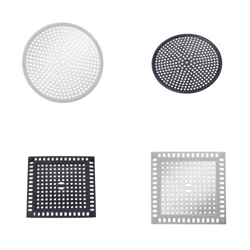 Firm Silicone Bottom Outlet Strainer Waterproof-Black square 1