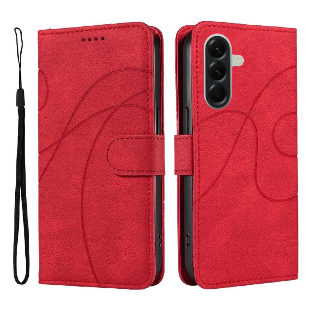 () Flip Case For Samsung Galaxy A57 5G Curved Pressure Line Skin Feel Leather And Frosted Tpu Card Slots And Kickstand Function 764563366323