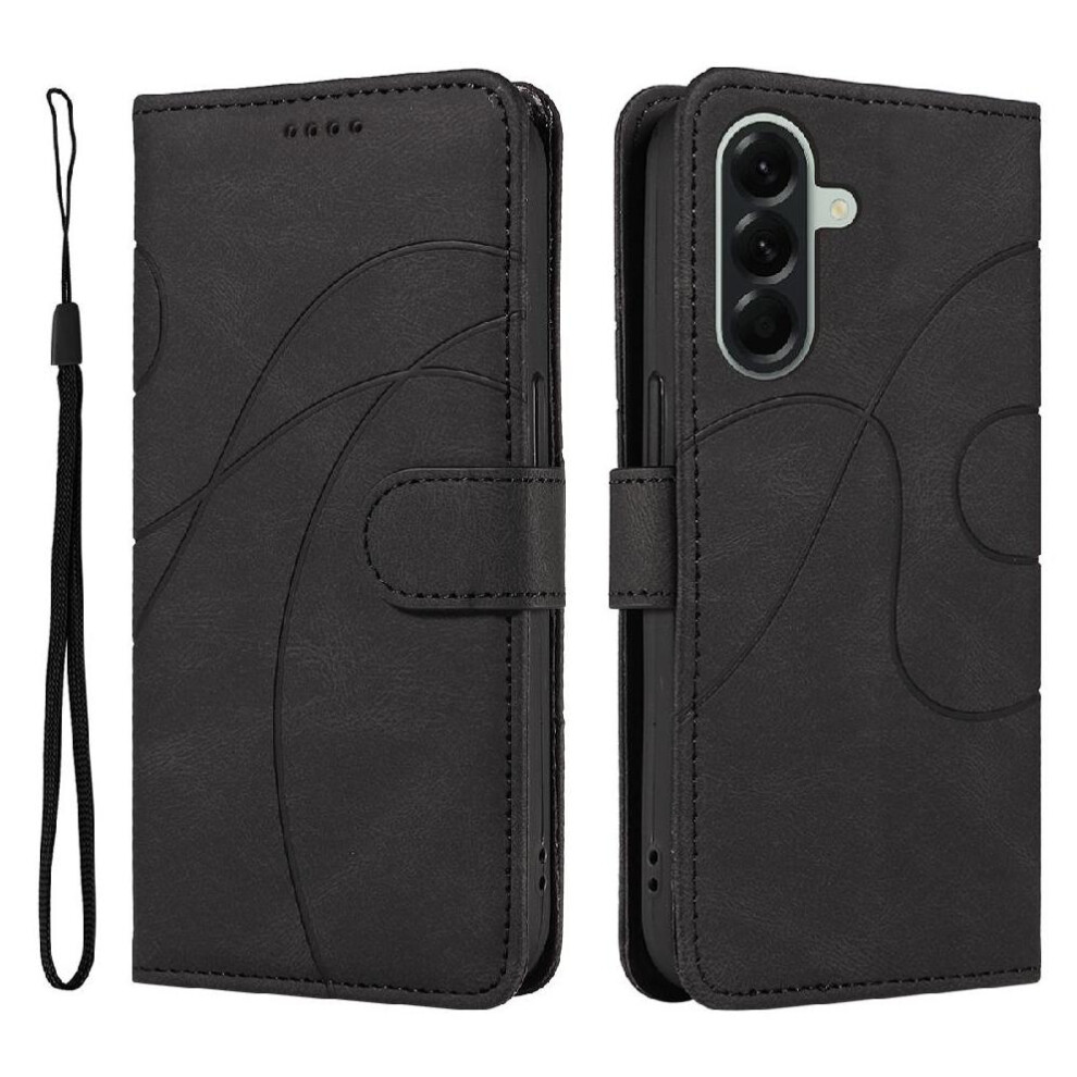 () Flip Case For Samsung Galaxy A57 5G Curved Pressure Line Skin Feel Leather And Frosted Tpu Card Slots And Kickstand Function 764563366347