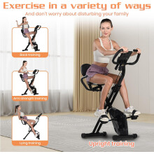 4in1 Foldable Exercise Bike 8 Adjustable Resistance  Adjustable Fitness Bike With LCD