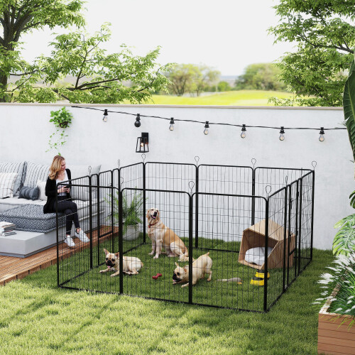 PawHut Parque para Perro Negro 80 x 1.5 x 120 cm 1