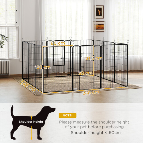 PawHut Parque para Perro Negro 80 x 1.5 x 120 cm 2