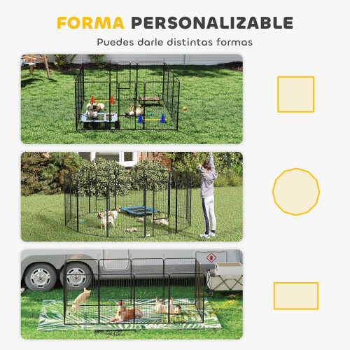 PawHut Parque para Perro Negro 80 x 1.5 x 120 cm 1