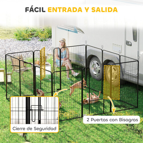 PawHut Parque para Perro Negro 80 x 1.5 x 120 cm 2