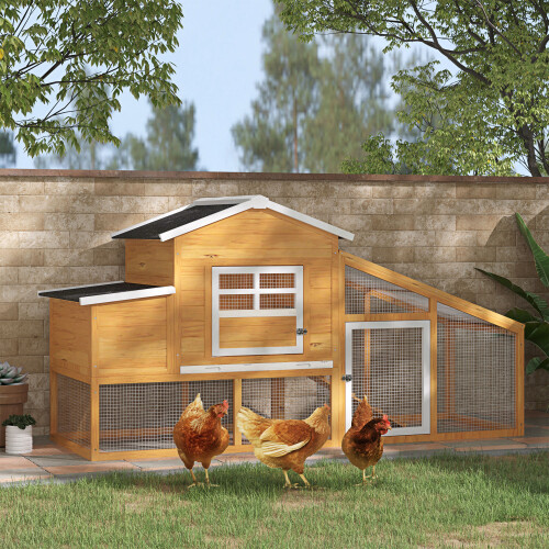 PawHut Gallinero Exterior Marrón 200 x 80 x 105 cm 1