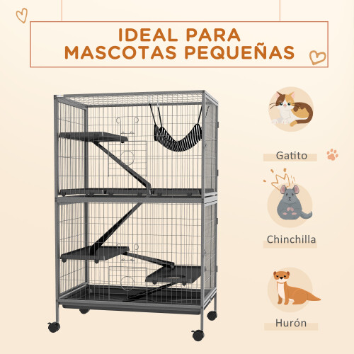 PawHut Jaula para Animale Gris 80 x 52 x 128 cm 1