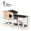 PawHut Conejera de Madera Marrón 157.4 x 53 x 93.5 cm 3