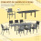 Outsunny Conjunto de Jardín Gris 270 x 90 x 75 cm 4