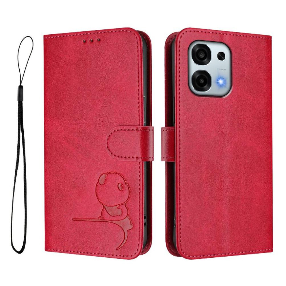 (Rose ) Phone Case For Oppo A6 5G Flip Folio Magnetic Card Slots Holder Kickstand Pu Leather Rfid Blocking Red 764563366507