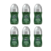 6 x 50ml Brut Original Men's Anti-Perspirant Deodorant Roll On 0% Alcohol