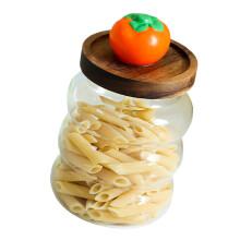 Airtights Glass Jar With Natural Wood Cover Ideal For Coffee-3