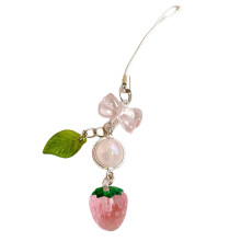 Stylish Inspired Phone Charm Lanyard Featuring Strawberry-Pink