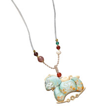 Bequem zu tragende, elegante Halskette mit Anhänger aus-Blau