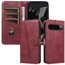 () Filp Case For Google Pixel 10/10 Pro Pressed PU Leather With Credit Card Slot Wallet Phone Case Detachable Black Bracelet
