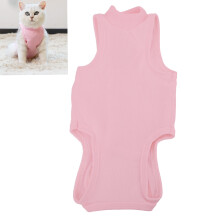 Cat Recovery Suit Pink M Cotton - After Surgery