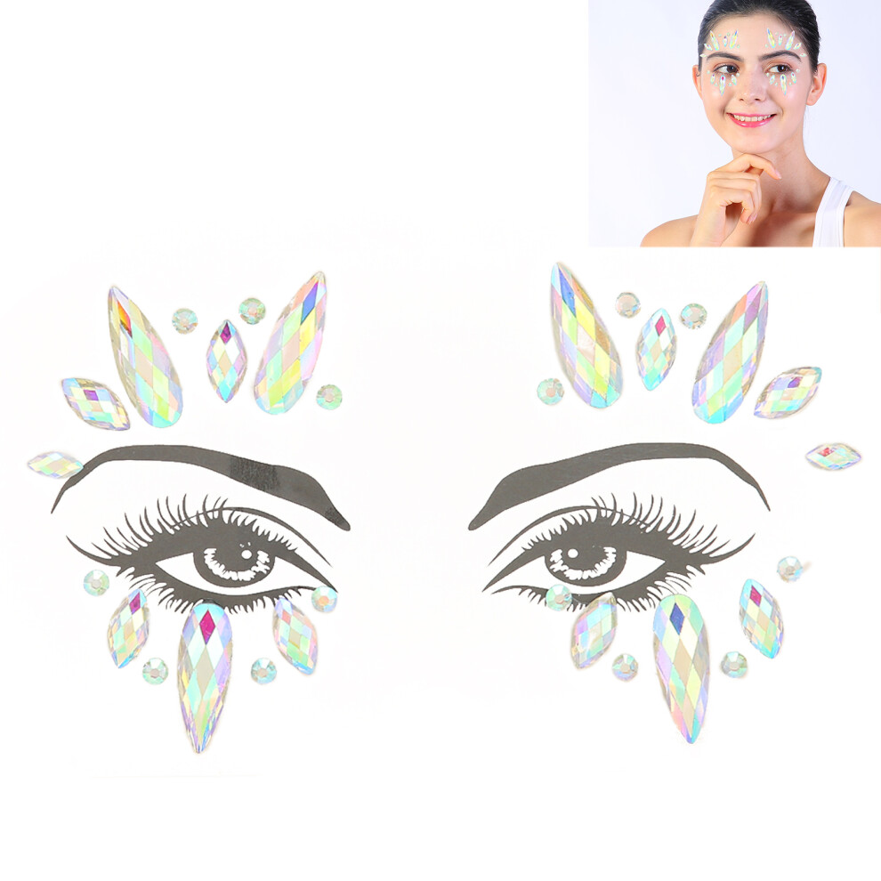 Face Rhinestones Sticker ABS Gems, One Size