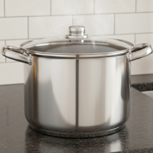 Buckingham 28cm 13.5L Stainless Steel Induction Stock Pot with Glass Lid