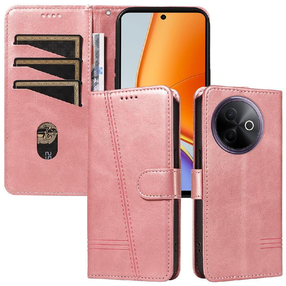 () Filp Case For Vivo Y39 5G Wallet Phone Case Detachable Bracelet With Credit Card Slot Pressed Pu Leather Black 764563367191