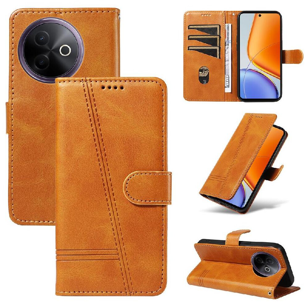 () Filp Case For Vivo Y39 5G Wallet Phone Case Detachable Bracelet With Credit Card Slot Pressed Pu Leather Black 764563367160