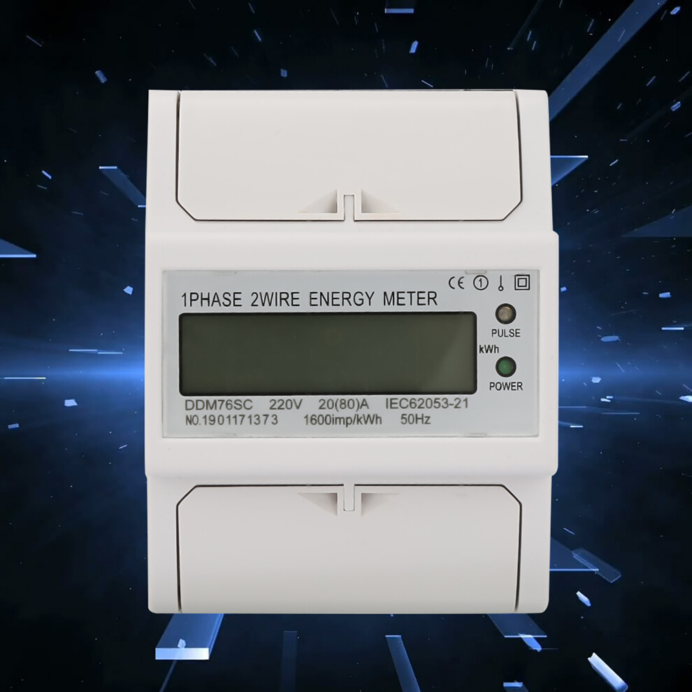 Din Rail Watt-Hour Meter 4P LCD 80A