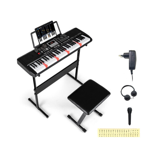 61-tasters elektronisk keyboardsett med justerbart stativ