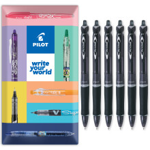 Pilot Acroball Retractable Ballpoint Pen 0.7mm Black Pack of 6