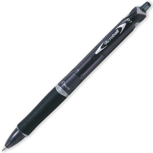 Pilot Pilot Acroball Retractable Ballpoint Pen 0.7mm Black Pack of 6 1