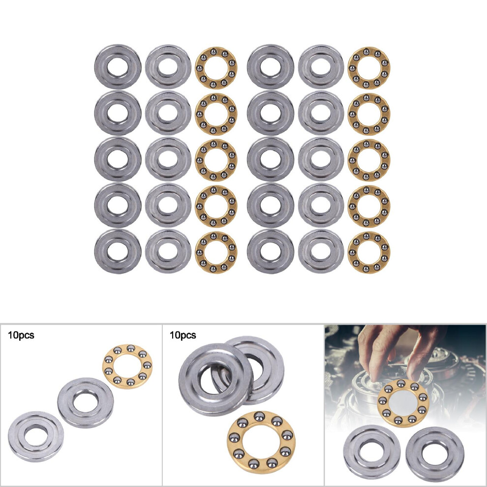 10Pcs Thrust Ball Bearing F2.5-6M 2.5/6Mm Gray 8271393777899