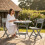 Alivio 3-Piece Folding Bistro Set Space Saving Patio Table & 2 Chairs (Grey) 4