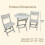 Alivio 3-Piece Folding Bistro Set Space Saving Patio Table & 2 Chairs (Grey) 7