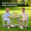 Alivio 3-Piece Folding Bistro Set Space Saving Patio Table & 2 Chairs (Grey) 6