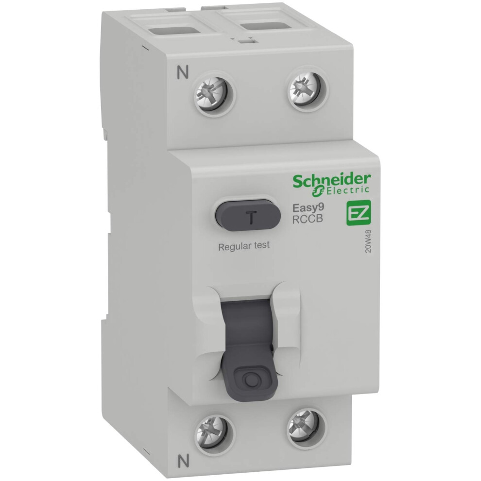 Photos - Other Electrical Equipment Schneider Electric - Easy9, RCCB Residual Current Circuit Breaker, 2 Pole, Type A, 100A, 30mA, 230V, EZ9R46291 