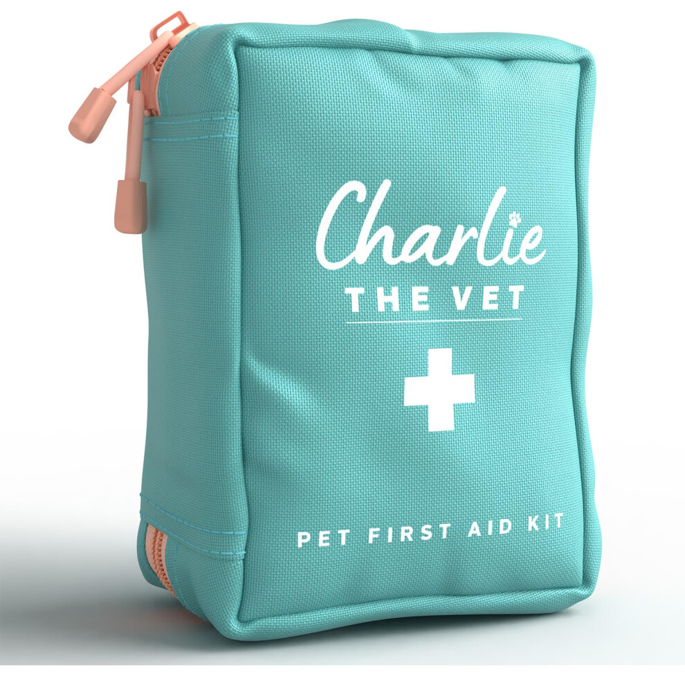 Charlie The Vet Dog First Aid Kit/Pet First Aid Kit - Vet Approved Premium First Aid Supplies For All Emergencies, Instruction Booklet, Thermometer, Vet Wrap, Bandage