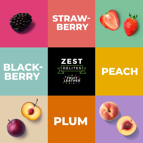 Fruit Snacks by Zest Delites, Dried Fruit Leather Bars, Healthy 2