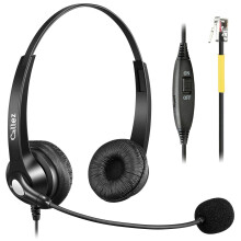 Landline Phone Headset with Microphone Noise Cancelling, RJ9 Telephone Headset for Yealink T41S T42S T46S T48S T19P T21P T41P T23G T46U Avaya 1608 16