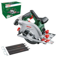 Bosch Cordless Circular Saw UniversalCirc 18V-53 (Precise Sawing in Any Wooden Material; Max. Cutting Depth 53 mm; 2-Piece Guide Rail Set; 18 Volt Sys