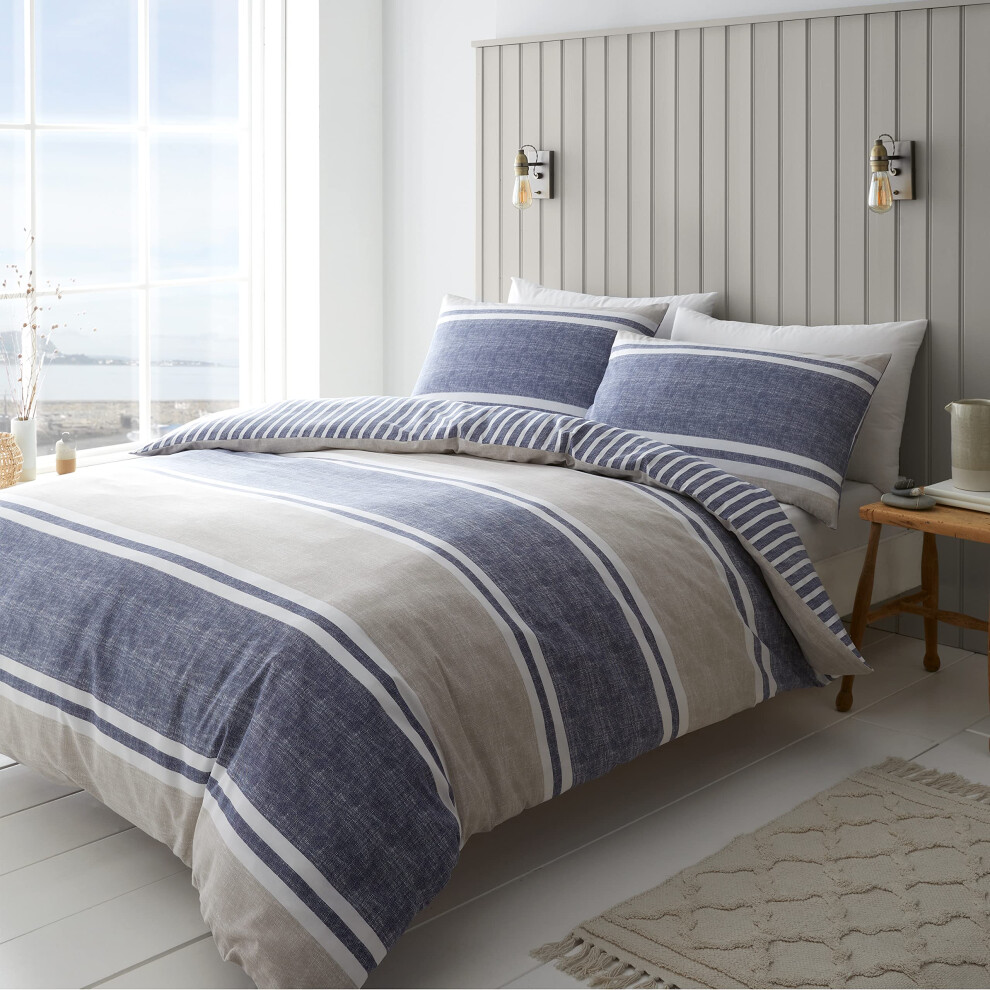 Catherine Lansfield Textured Banded Stripe Duvet Cover Set - Image 9