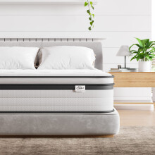 TeQsli Double Mattress 4FT6, 10.6 Inch Gel Memory Foam Pocket Sprung Orthopedic Mattress Edge Support & Motion Isolation Spring Hybrid Double Mattress