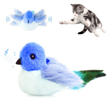 Migipaws Cat Toys,Interactive Lifelike Flapping Bird with Catnip, Hanging by Clamp on Table Edge, Automatic Chirping Kitten Toys for Indoor Cats Self
