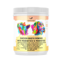 Chicken Bone Broth Probiotic & Prebiotic, For Dogs & Cats with Sensitive Digestion, Gut Health, Hip & Joint, All Ages and Breeds, High in Type II Coll