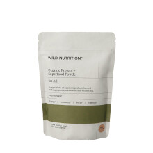 WILD NUTRITION Food-Grown Vegan Protein Powder Super Food Blend | Organic Ingredients No Synthetics | Pea Protein, Sprirulina, Reishi, Chaga, Wheatgra